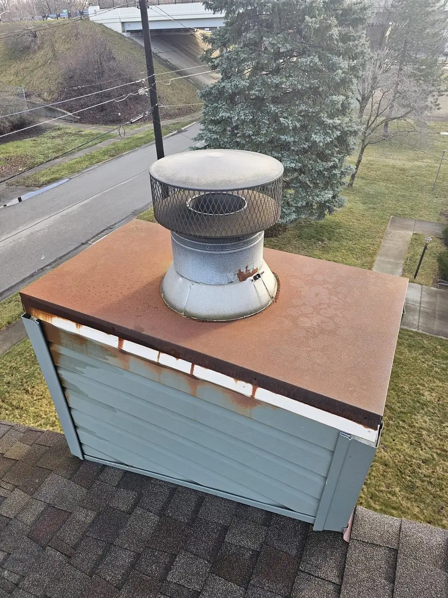Rusted chase cover replaced in stainless before