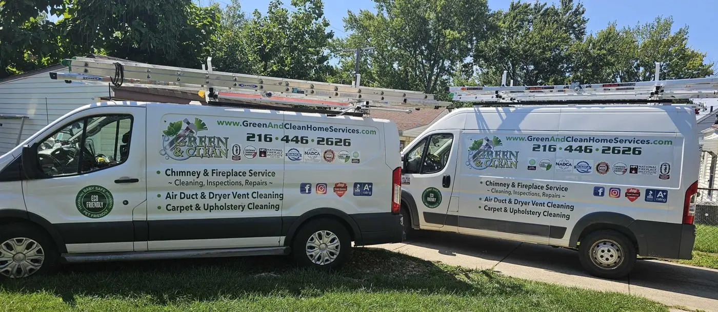Green and Clean Home Services vans