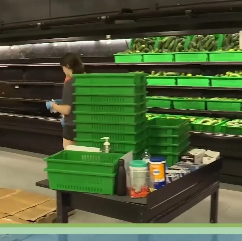 Food Bank warehouse shelves