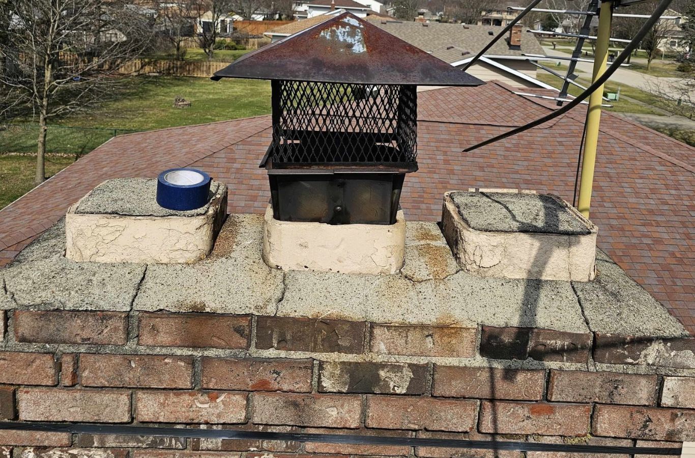 Green and Clean Home Services providing a professional chimney inspection in Bainbridge, OH. Chimney inspection near me.