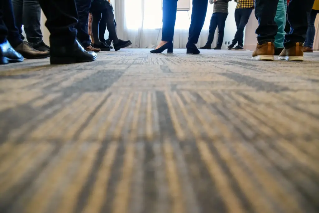meeting of people with a woman leader view only