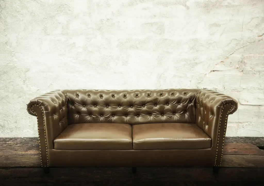vintage sofa in room